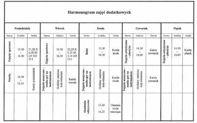 Dodatkowe zajęcia pozalekcyjne