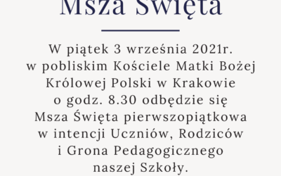 Zaproszenie na Mszę Świętą